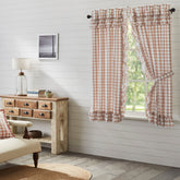 Annie Buffalo Check Ruffled 63" Panel Set - Portabella
