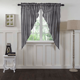 Annie Buffalo Check Prairie Curtain - Black