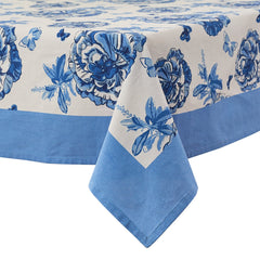Blue Florals and Flitters Tablecloth