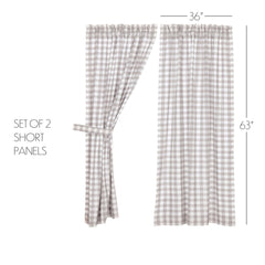 Annie Buffalo Check 63" Panel Set - Grey