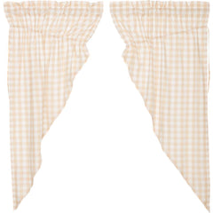 Annie Buffalo Check Prairie Curtain - Tan