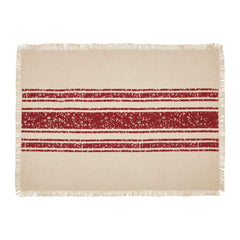 Burlap Red Stripe Placemat Set of 6