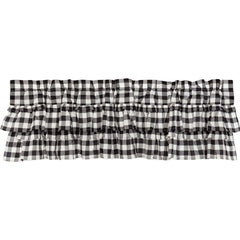 Annie Buffalo Check Ruffled Valance - Black