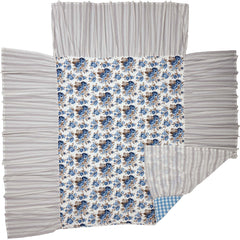 Annie Blue Floral Ruffled Coverlet