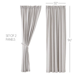 Annie Buffalo Check 96" Panel Set - Grey