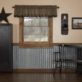 Black Check Layered Valance
