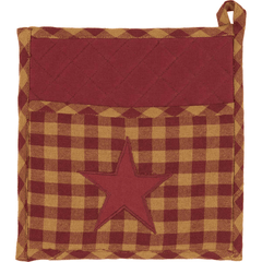 Burgundy Star Pot Holder Set of 2