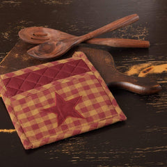 Burgundy Star Pot Holder Set of 2