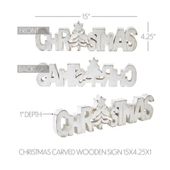 Christmas Carved Wood Sign