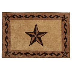 Chocolate Star Scroll Latex Backed Kitchen/ Bath Rug