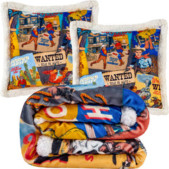 Bandits and Heroes Sherpa Throw and Pillows - 3 Piece Set
