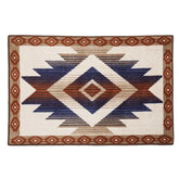 Aztec Blue and Terra Cotta Latex Backed Kitchen/ Bath Rug