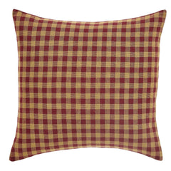 Burgundy Check 16" Fabric Pillow