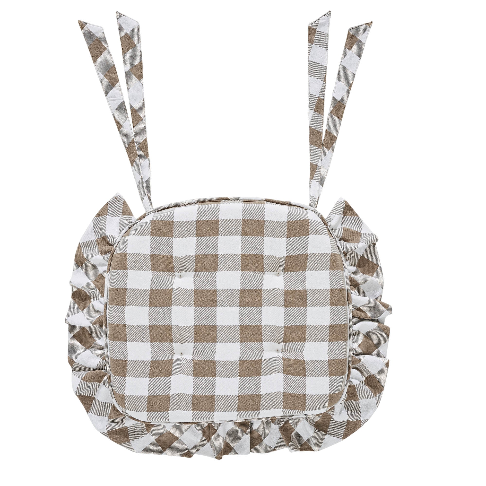 Annie Portabella Buffalo Check Ruffled Chair Pad