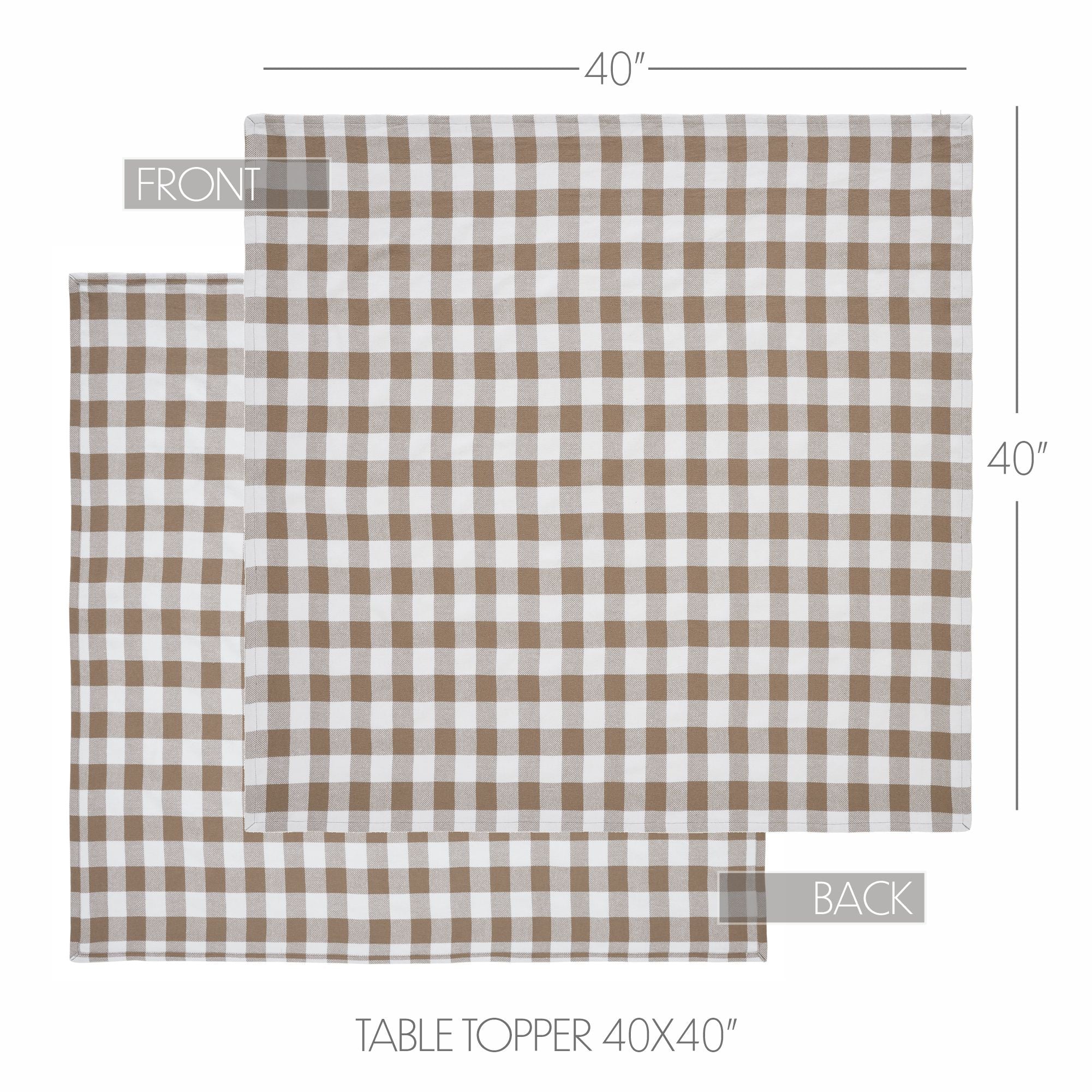 Annie Portabella Buffalo Check Table Topper 40" x 40"