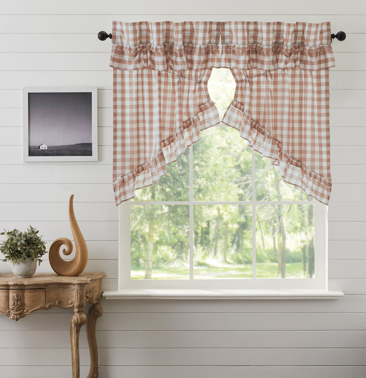 Annie Buffalo Ruffled Prairie Swag - Portabella