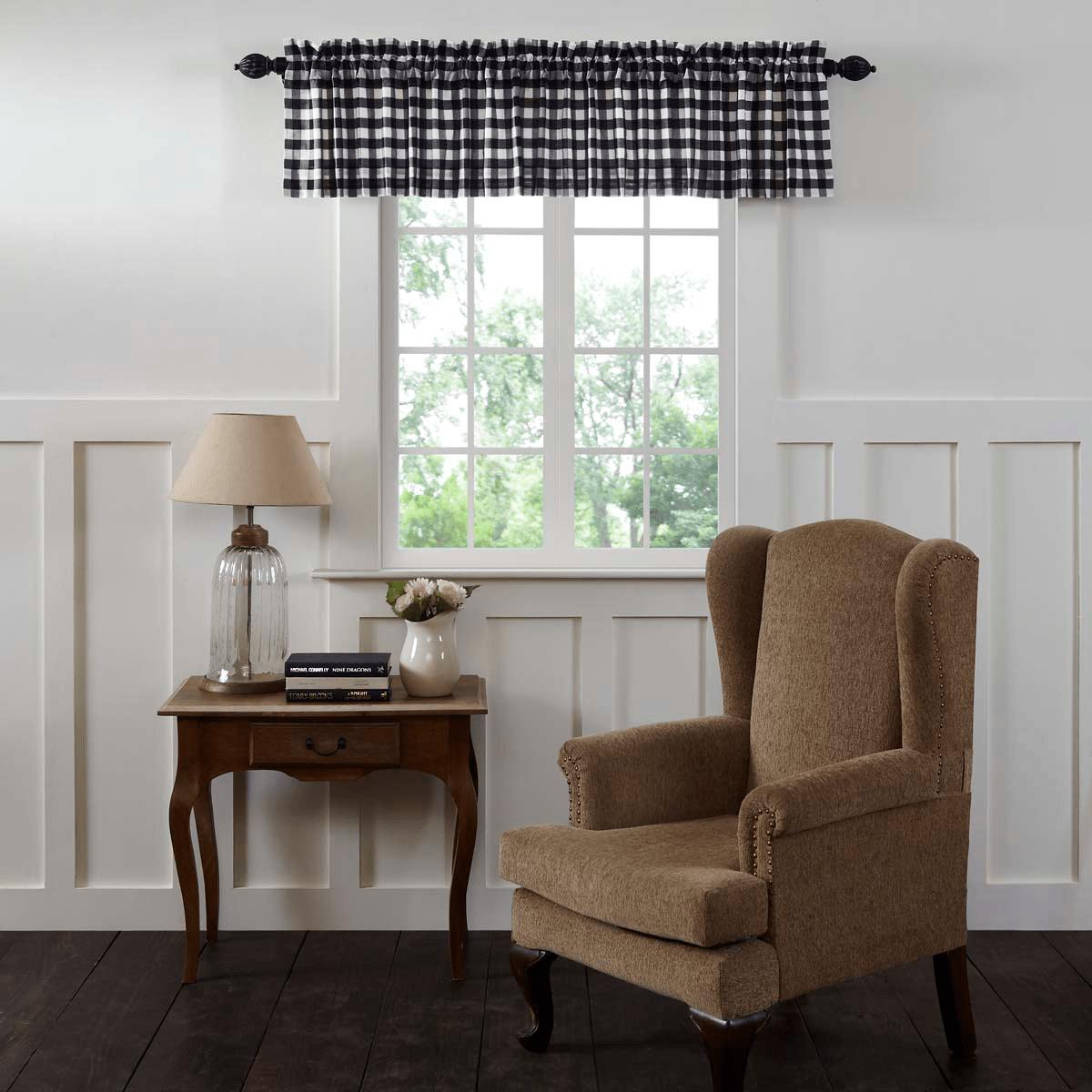 Annie Buffalo Check Valance - Black