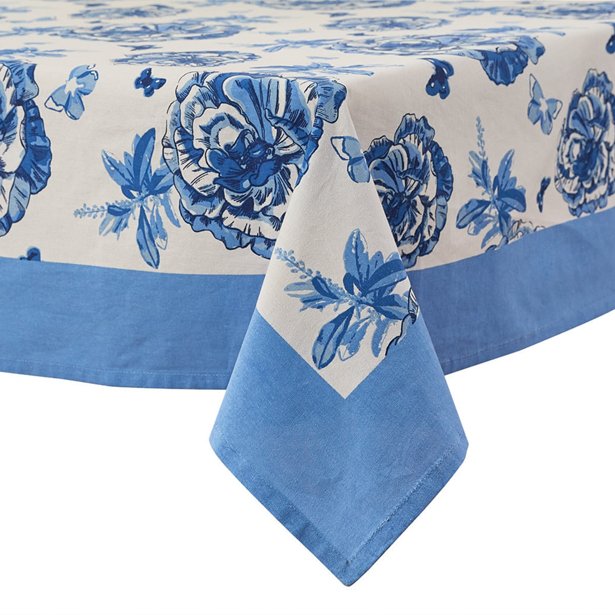 Blue Florals and Flitters Tablecloth
