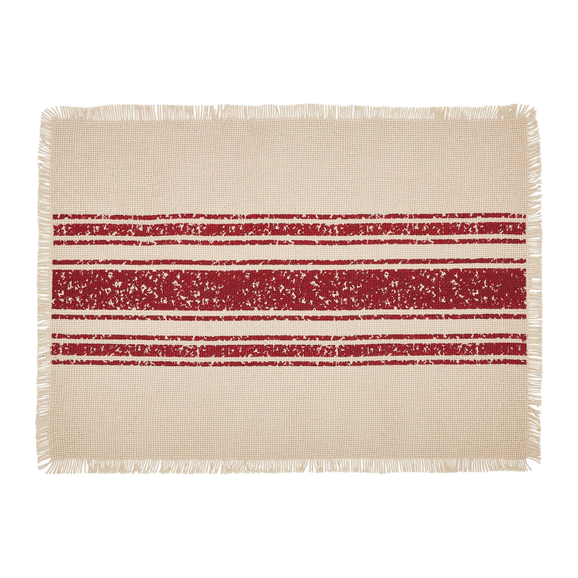 Burlap Red Stripe Placemat Set of 6