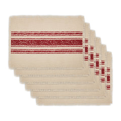 Burlap Red Stripe Placemat Set of 6