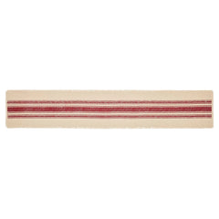 Burlap Red Stripe Table Runner 72"
