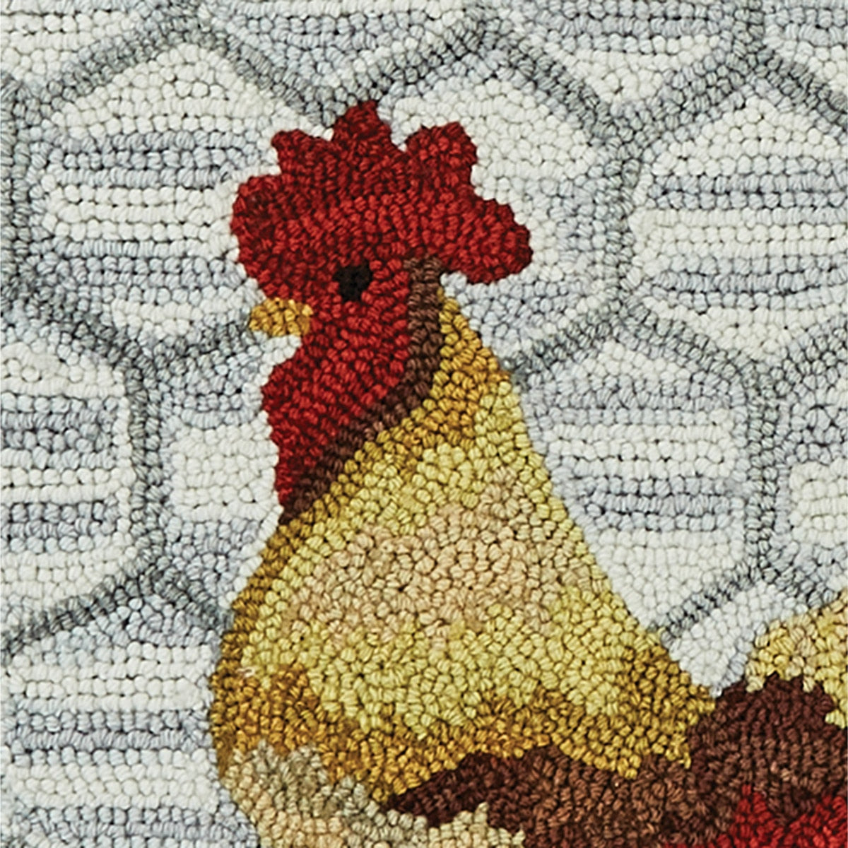 Break of Day Rooster Hooked Accent Rug