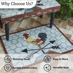 Break of Day Rooster Hooked Accent Rug