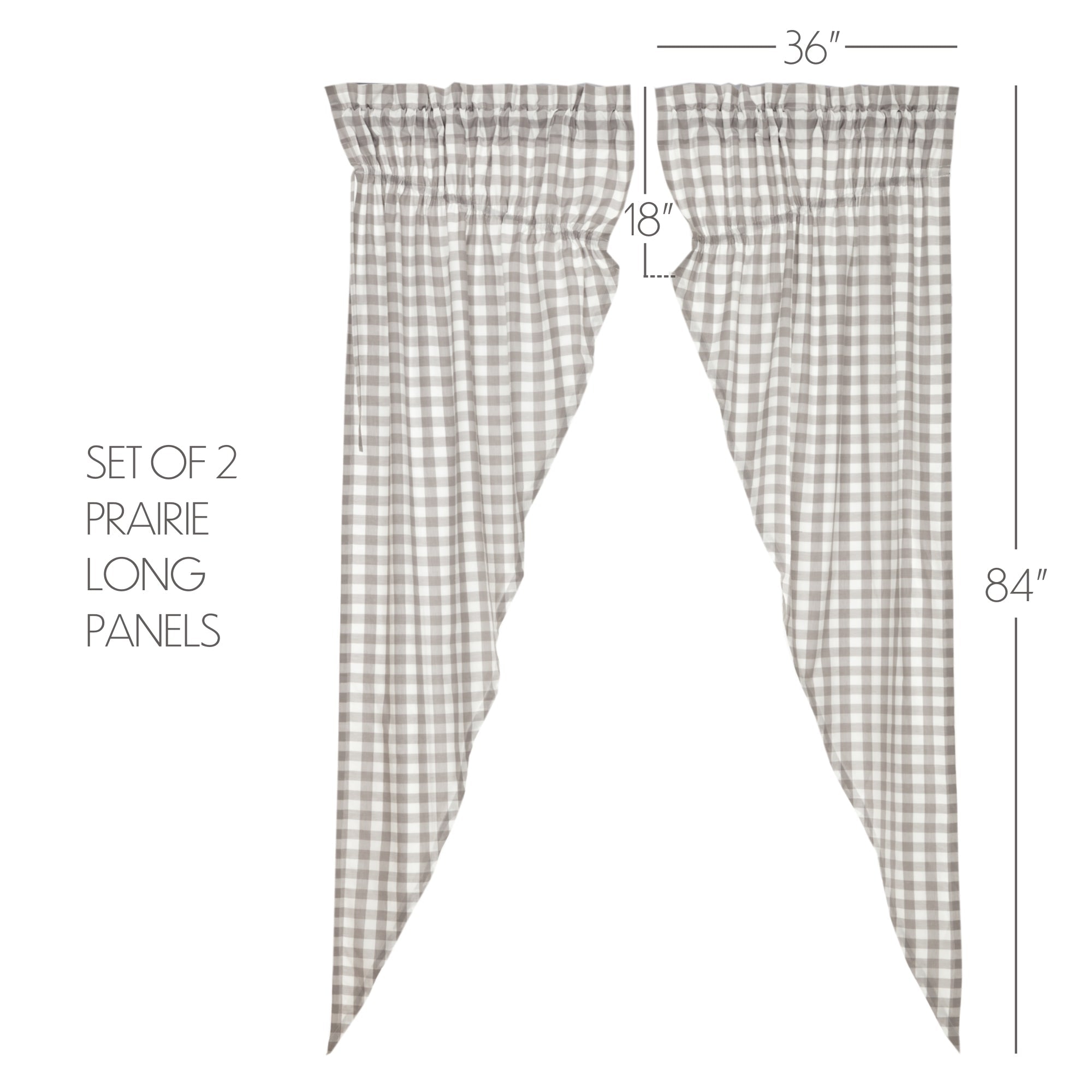 Annie Buffalo Long Prairie Curtain- Grey