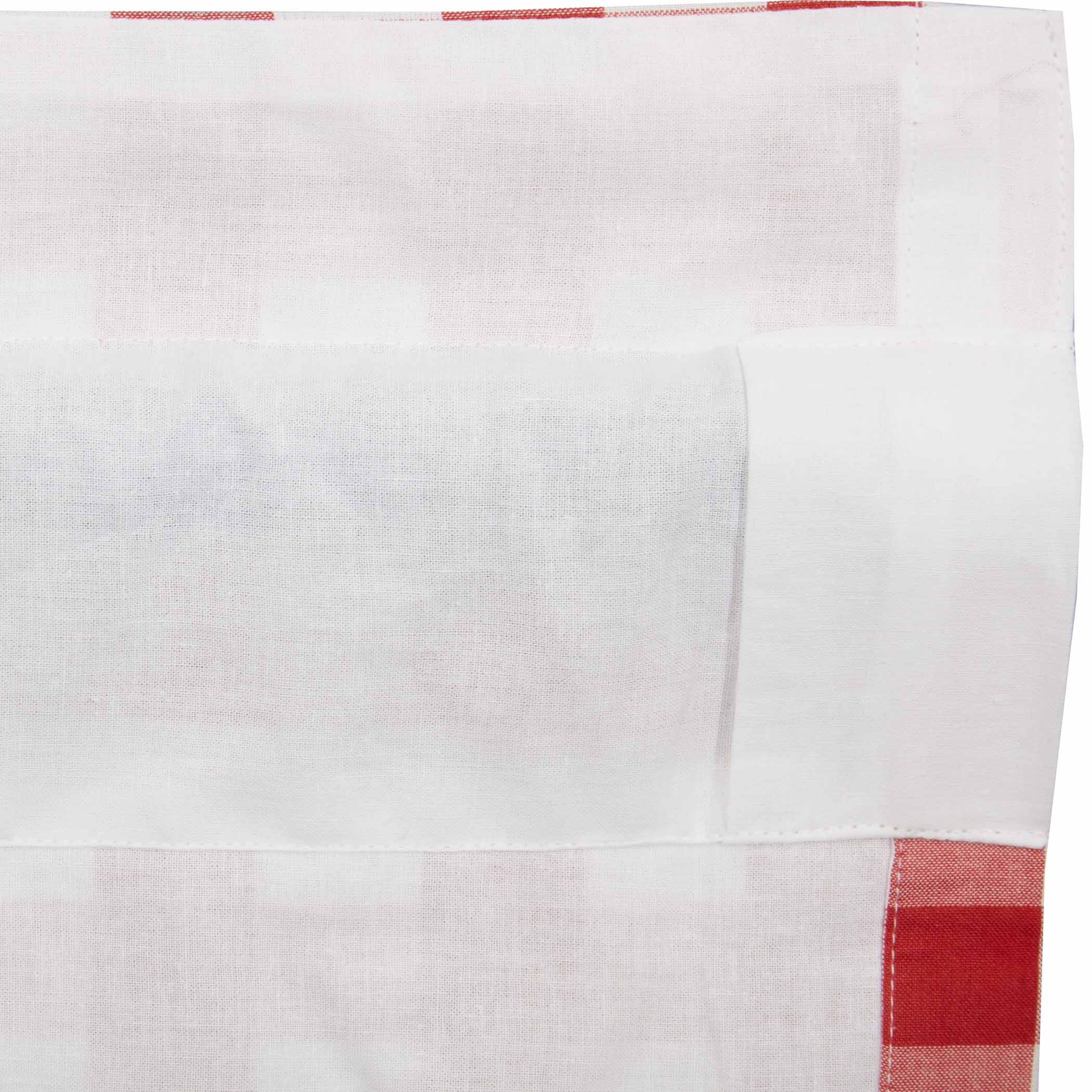 Annie Buffalo Check Ruffled Prairie Curtain - Red