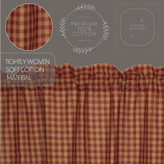Burgundy Check Valance