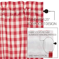 Annie Buffalo Check 96" Panel Set - Red
