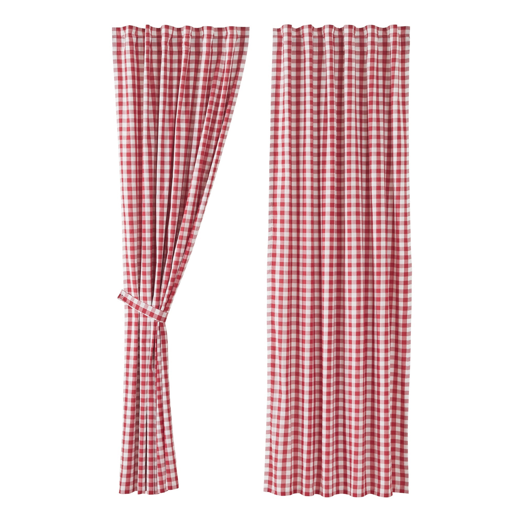 Annie Buffalo Check 96" Panel Set - Red