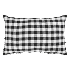 Annie Black Check Home Pumpkin Ruffle Pillow