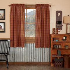 Burgundy Check 63" Panel Set