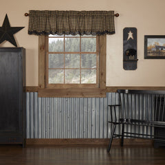 Black Check Layered Valance