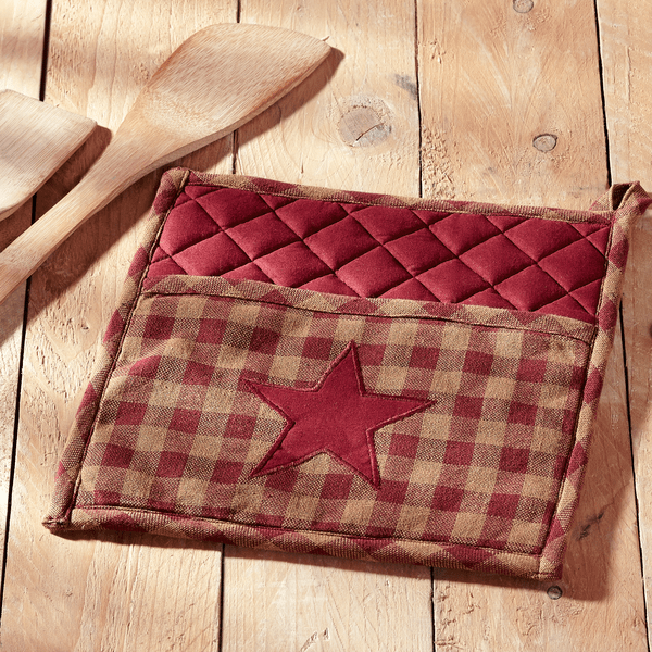 Burgundy Star Pot Holder Set of 2