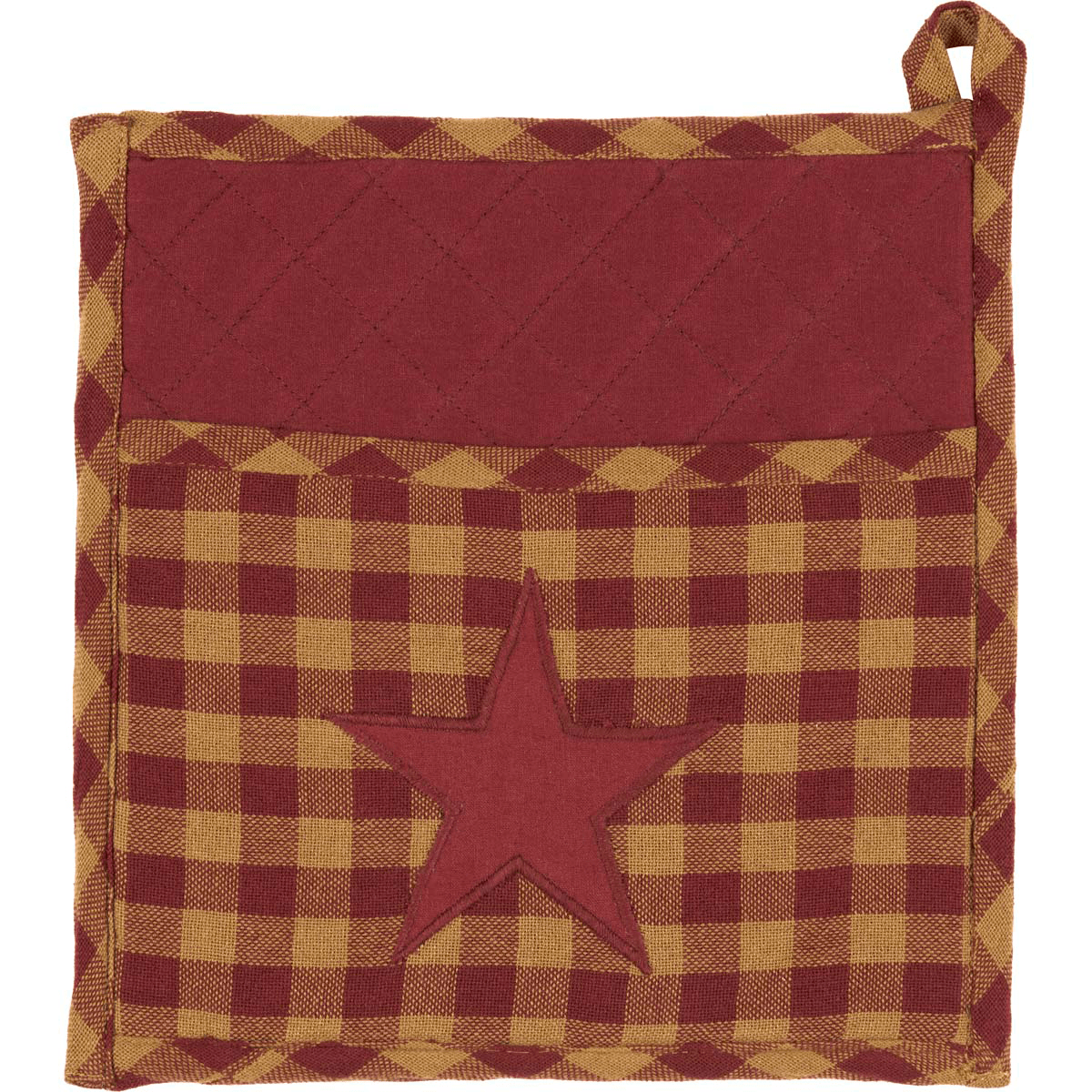 Burgundy Star Pot Holder Set of 2