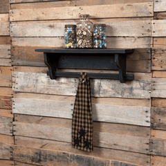 Black Star Button Loop Kitchen Towel
