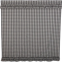 Annie Buffalo Black Check Ruffled Shower Curtain