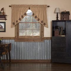 Bingham Star Applique Prairie Swag