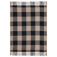 Black Check Woven Throw