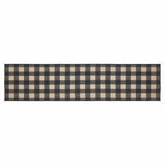 Black Check Runner Rug w/ Latex Backing