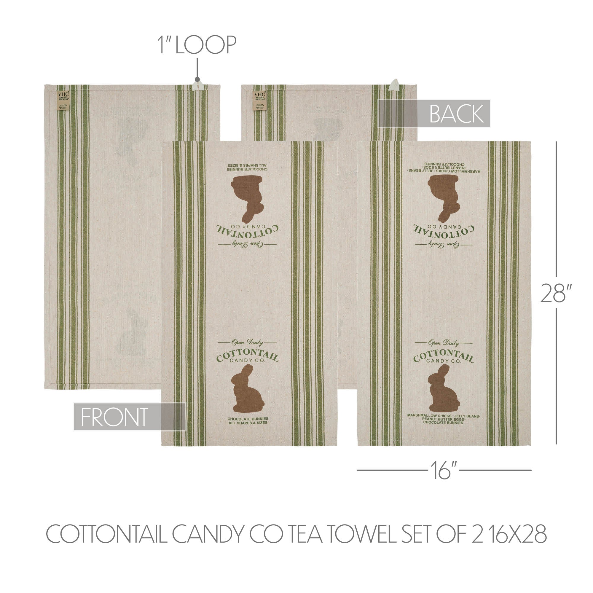 Bunny Hop Tea Towel Set of 2