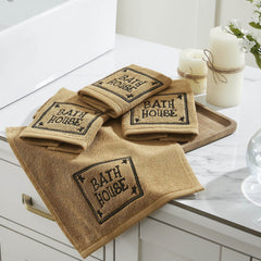 Bath House Embroidered Washcloth Set of 4