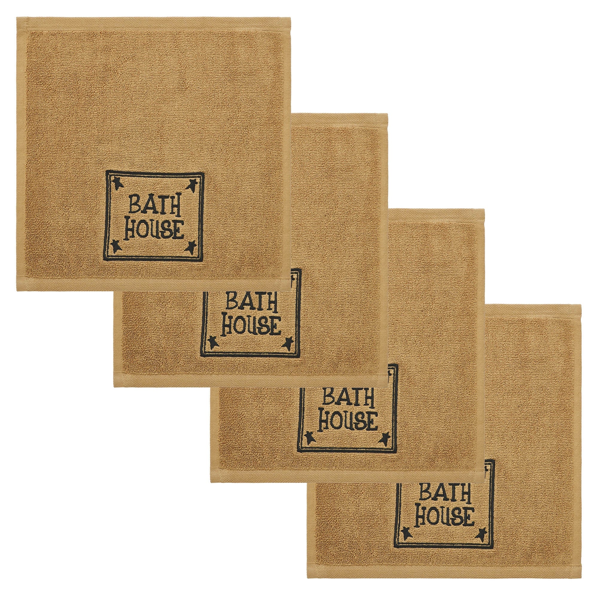 Bath House Embroidered Washcloth Set of 4