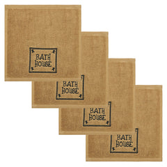 Bath House Embroidered Washcloth Set of 4