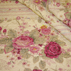 Antique Rose Ecru Quilted Throw