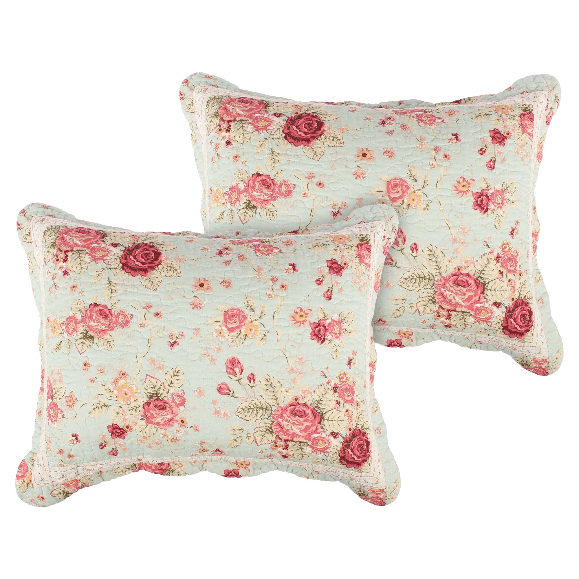 Antique Rose Blue Pillow Sham