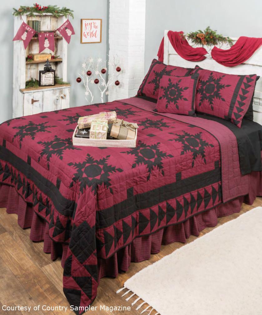 Black Feathered Star Quilt