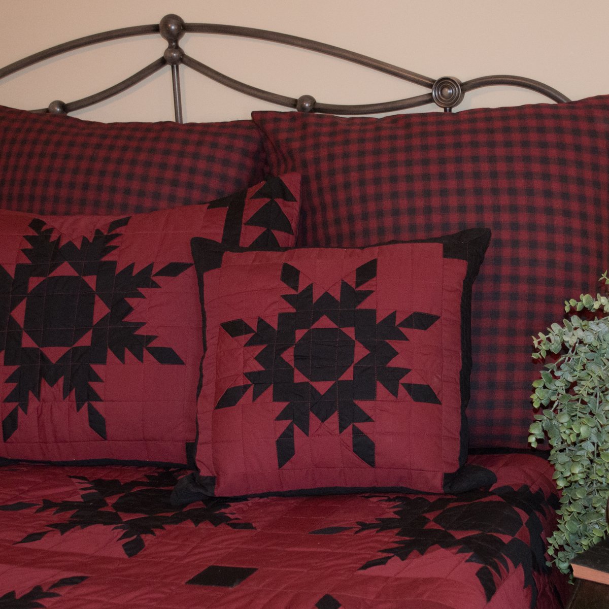 Black Feathered Star Quilt